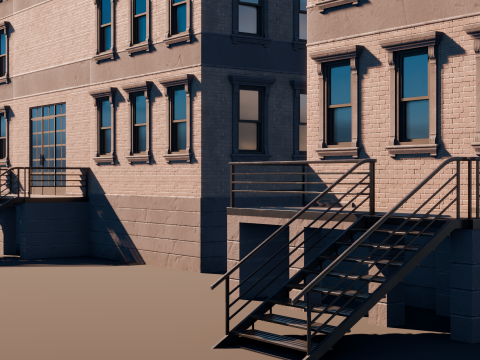 BrownStone Modular Building - Asset 3D Модель