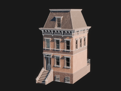 BrownStone Modular Building - Asset 3D Модель