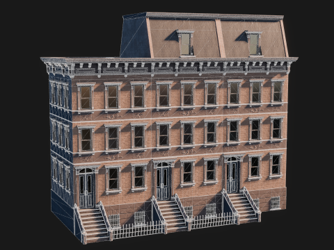 BrownStone Modular Building - Asset 3D Модель