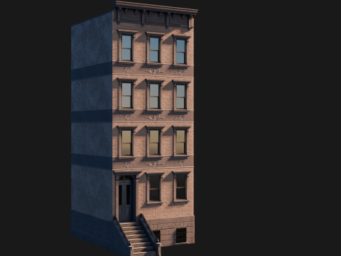 BrownStone Modular Building - Asset 3D Модель