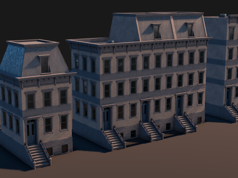 BrownStone Modular Building - Asset 3D Модель