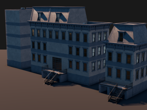 BrownStone Modular Building - Asset 3D Модель