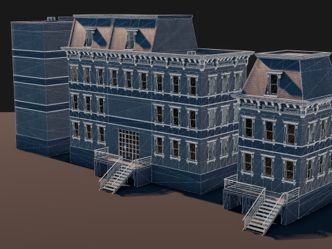 BrownStone Modular Building - Asset 3D Модель