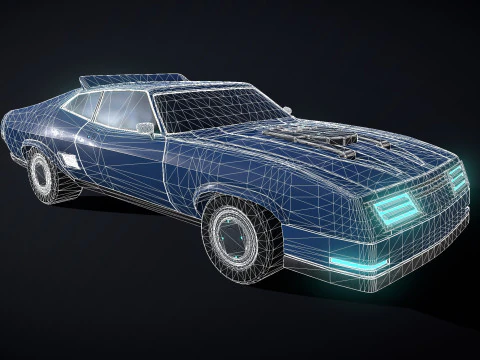 Retro Futuristic Car 3D Model