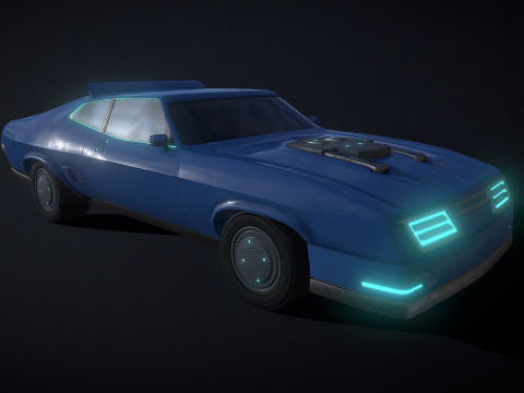 Retro Futuristic Car Model 3D