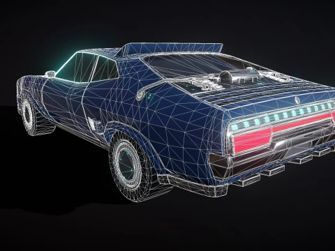Retro Futuristic Car 3D Model