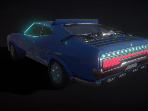 Retro Futuristic Car 3D Model