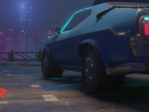 Retro Futuristic Car Modello 3D