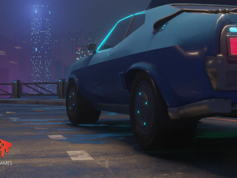 Retro Futuristic Car 3D Model