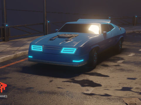 Retro Futuristic Car 3D Model
