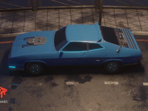 Retro Futuristic Car 3D Model