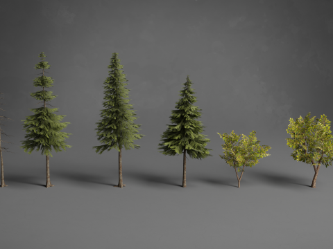 Stylized Trees Low-poly Modelo 3D
