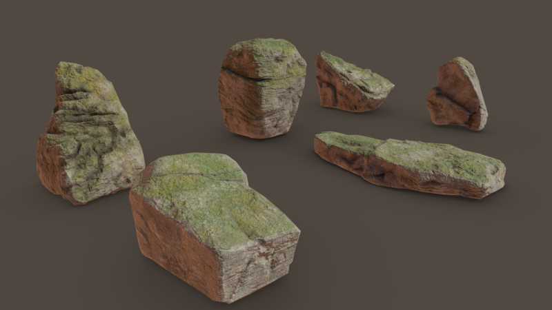 Realistic Rocks - Asset LowPoly 3D-Modell .c4d .max .obj .3ds .fbx .stl .blend 