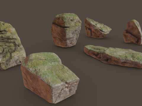 Realistic Rocks - Asset LowPoly Model 3D