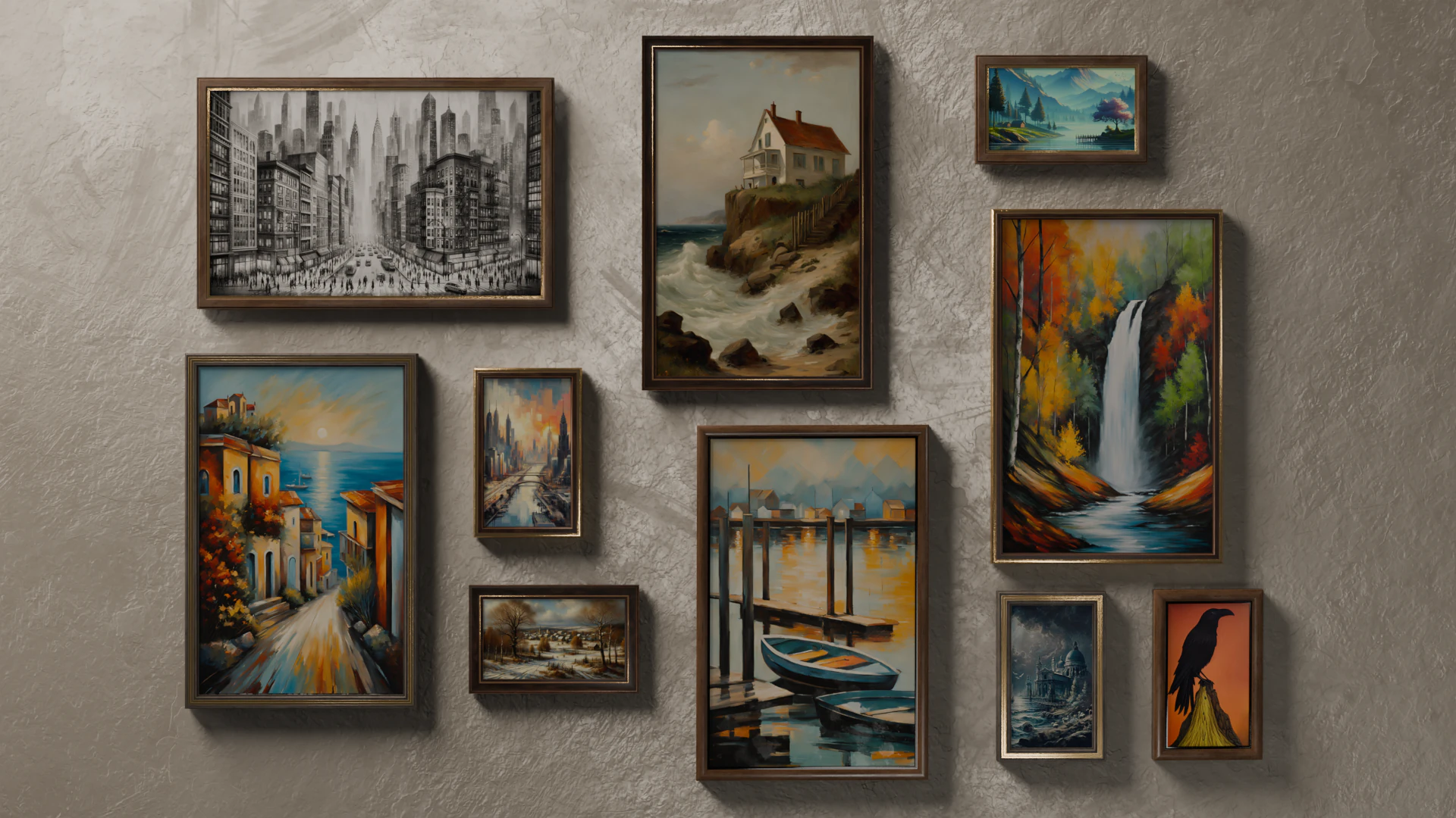Modern Wall Pictures 3D Model .c4d .max .obj .3ds .fbx .stl .blend