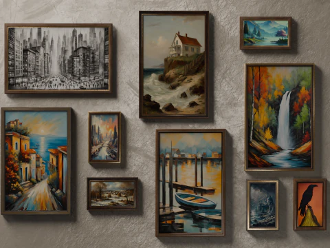 Сучасні настінні картини 3D Модель