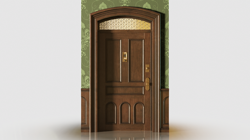 Entrance Door 1900S - Animated 3D Model .c4d .max .obj .3ds .fbx .stl .blend