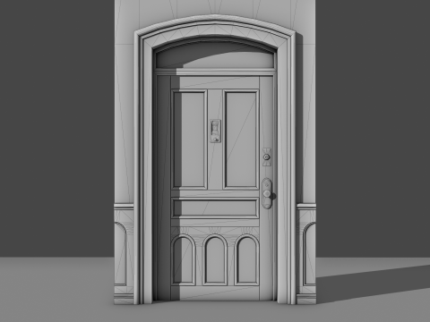 Entrance Door 1900S - Animated 3D Model