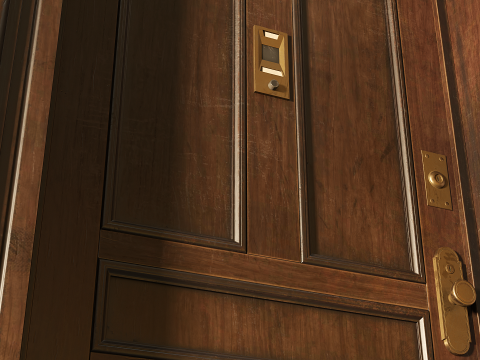 Entrance Door 1900S - Animated 3D Model