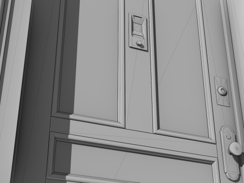 Entrance Door 1900S - Animated 3D Model