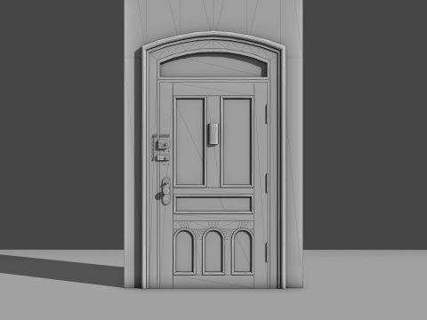 Entrance Door 1900S - Animated 3D Model