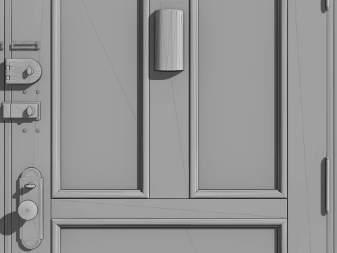 Entrance Door 1900S - Animated 3D Model