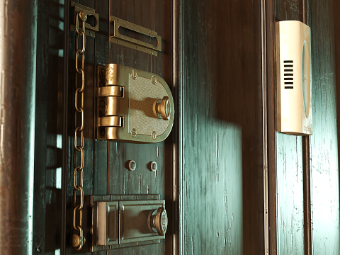 Entrance Door 1900S - Animated 3D Model