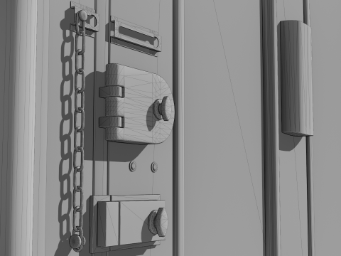 Entrance Door 1900S - Animated 3D Model