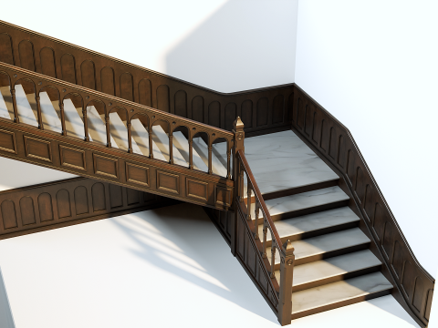 Wooden Staircase - Modular Asset Standard Modelo 3D