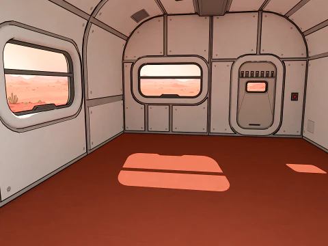 Modułowa baza kosmiczna - w stylu kresk&oacute;wkowym Model 3D