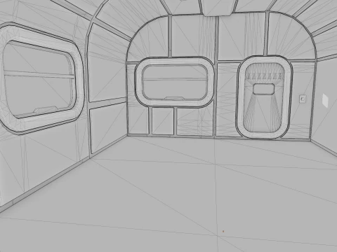 Modular Space Base - Cartoon Style 3D Model