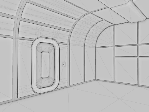 Modular Space Base - Cartoon Style 3D Model