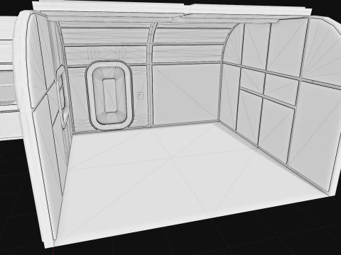 Modular Space Base - Cartoon Style 3D Model