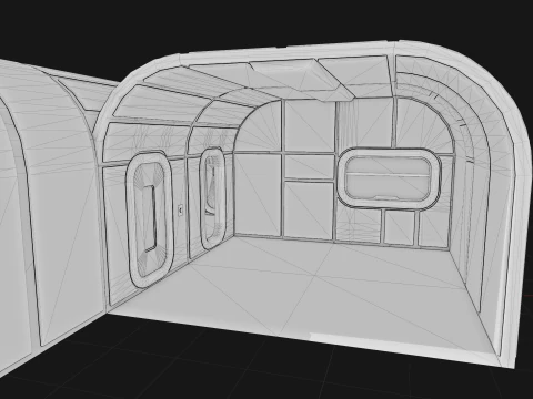 Modular Space Base - Cartoon Style 3D Model