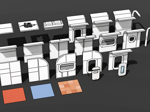 Modular Space Base - Cartoon Style Modèle 3D