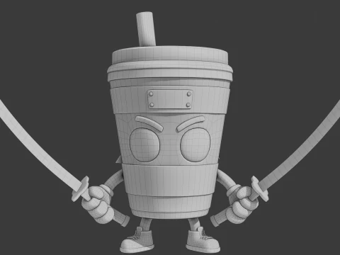 Cappuccino Assassino - Brainrot Meme 3D Model