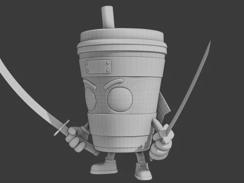 Cappuccino Assassino - Brainrot Meme 3D Model