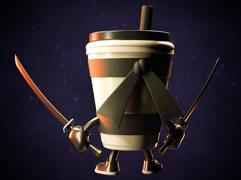 Cappuccino Assassino - Brainrot Meme 3D Model