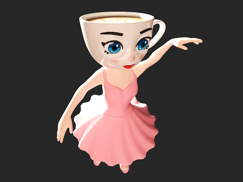 Ballerina Cappuccina - Brainrot Meme 3Dモデル