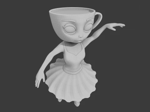 Ballerina Cappuccina - Brainrot Meme 3D Model