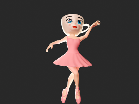 Ballerina Cappuccina - Brainrot Meme Modelo 3D