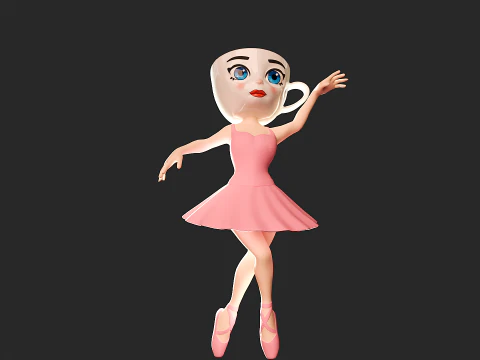 Ballerina Cappuccina - Brainrot Meme 3D Model