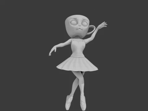 Ballerina Cappuccina - Brainrot Meme 3D Model