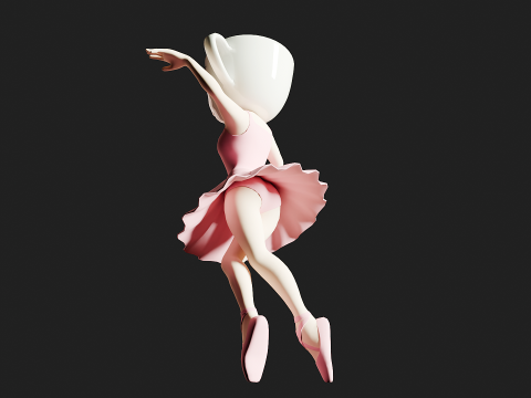 Ballerina Cappuccina - Brainrot Meme Modelo 3D