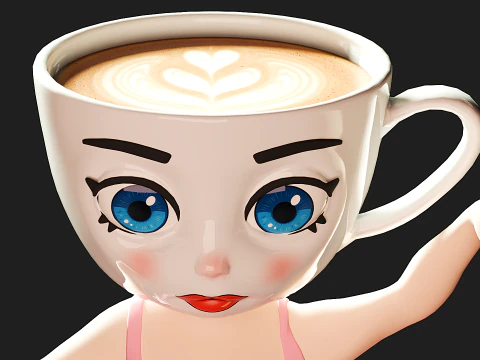 Ballerina Cappuccina - Brainrot Meme 3D Model