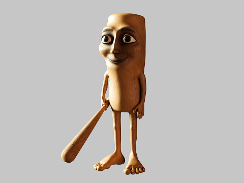 TungTung Sahur - Brainrot Meme 3D Model