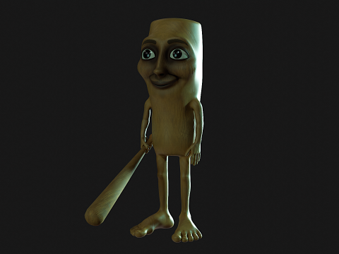 TungTung Sahur - Brainrot Meme Modelo 3D