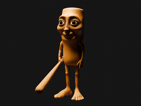TungTung Sahur - Brainrot Meme Modelo 3D