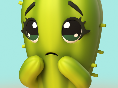 Cute Cactus Model 3D