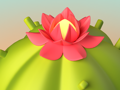 Cute Cactus Model 3D